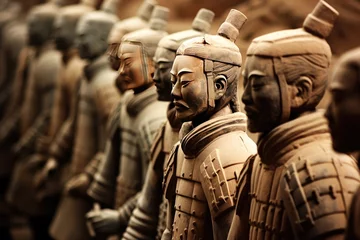 Foto op Canvas The weathered sculptures at the Terracotta Army site in China. © OhmArt