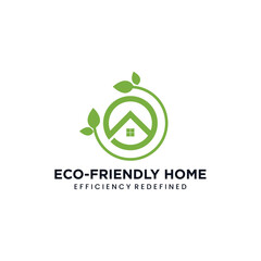 Green eco- friendly house logo
