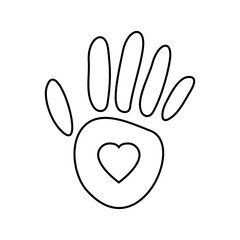 Handprint icon vector. Hand illustration sign. Hand Print symbol or logo.
