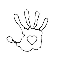 Handprint icon vector. Hand illustration sign. Hand Print symbol or logo.