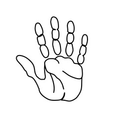 Handprint icon vector. Hand illustration sign. Hand Print symbol or logo.