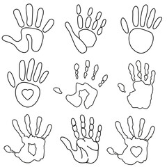 Fototapeta premium Handprint icon vector set. Hand illustration sign collection. Hand Print symbol or logo.