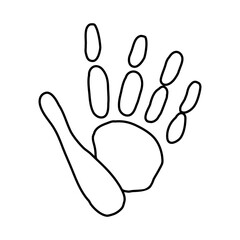 Handprint icon vector. Hand illustration sign. Hand Print symbol or logo.