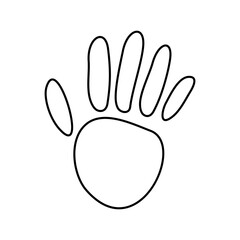 Handprint icon vector. Hand illustration sign. Hand Print symbol or logo.