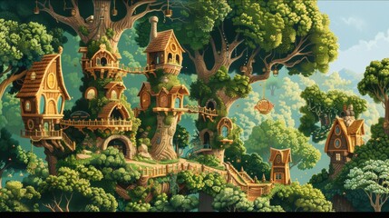 Obraz premium Childrens Playscape Forests: Natural Wonderlands for Play and conceptual metaphors of Natural Wonderlands for Play