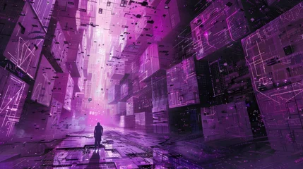 Fotobehang Cyberspace Junkyards: Abandoned Digital Realms and conceptual metaphors of Abandoned Digital Realms © MoriMori