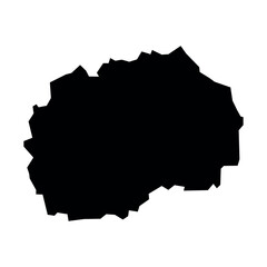 black vector macedonia map on white background