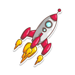 Launching spaceship rocket illustration art