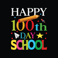Happy 100 day school illustrations with patches for t-shirts and other uses