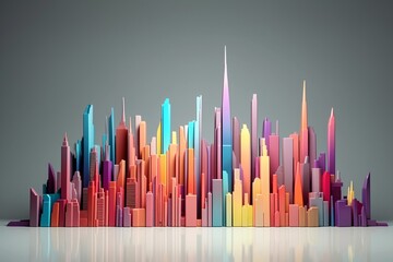 a colorful city skyline