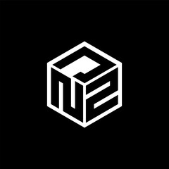 NZJ letter logo design with black background in illustrator, cube logo, vector logo, modern alphabet font overlap style. calligraphy designs for logo, Poster, Invitation, etc.