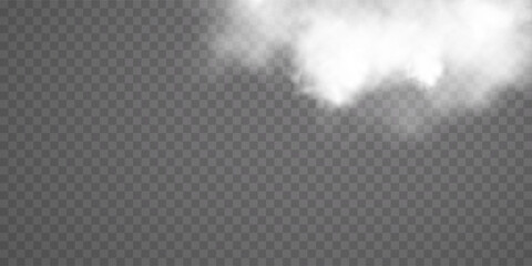 White fog or smoke on dark copy space background. Vector illustration