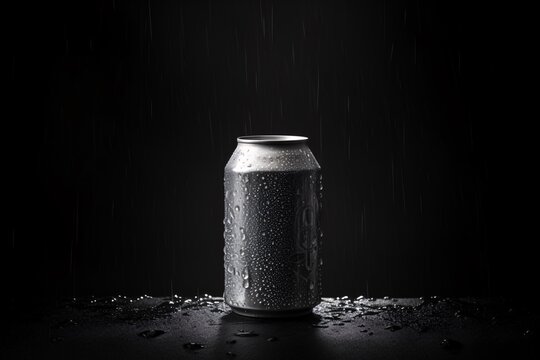 a can of soda in the rain