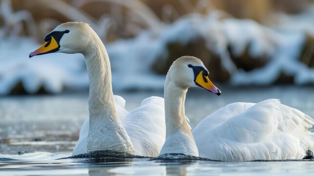 Whooper swans.(Cygnus cygnus) Iceland