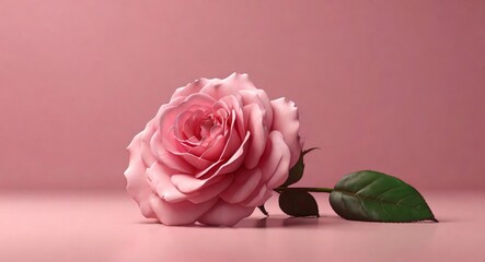 beautiful pink rose blossom on pastel background
