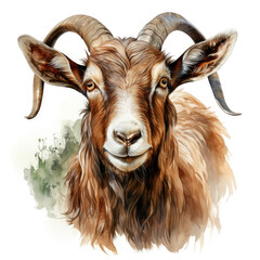 Obraz premium watercolor Goat clipart, Generative Ai