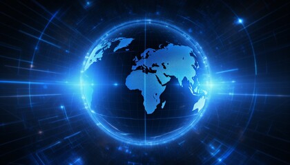 Naklejka premium Earth hologram background. Futuristic earth background. Modern concept background.