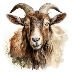watercolor Goat clipart, Generative Ai