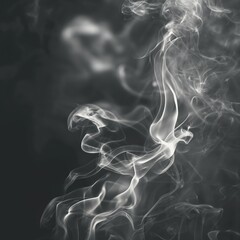 Puff of smoke on a black background. Ai