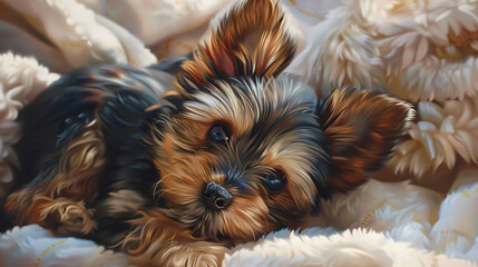 the endearing playfulness of a Yorkshire Terrier puppy