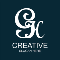 Fototapeta premium Letter hg/gh desing simple concept Premium Vectoe