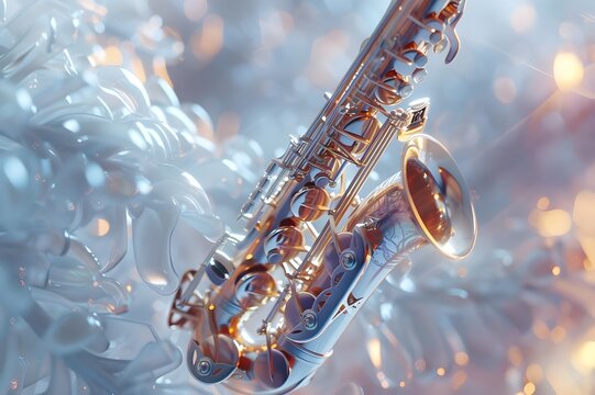 saxophone on red background