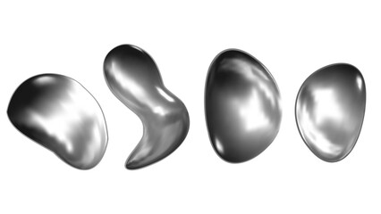 3d fluid metallic forms. Vector glossy elements