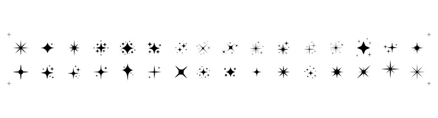 Set of twinkling star, sparkl...