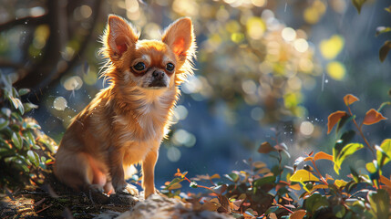 a Chihuahua exploring its surroundings