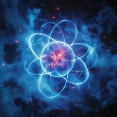 Radiation spinning around on a background. AI