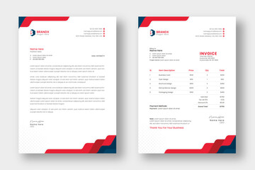Professional invoice and letterhead design for the corporate office. letterhead, invoice design illustration. Simple and creative modern corporate clean design.