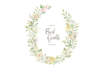 green and yellow floral wreath illustration
