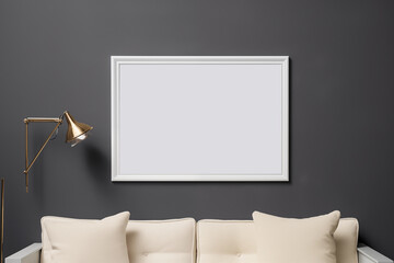 Frame mockup, minimalist interior frame mockup, gallery grey wall mockup, poster mockup