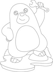 Mole Mechanic Wrench Animal Vector Graphic Art Illustration