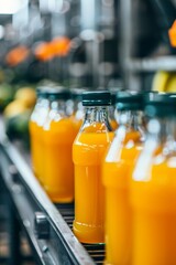 Fruit juice beverage production line at drink factory conveyor belt for efficient manufacturing