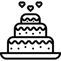 Wedding Cake Vector Icon Design Illustration