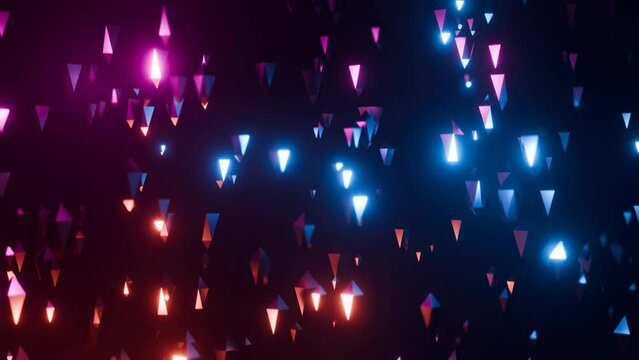 abstract floating colorful crystals background, 4k colorful vj dj loop