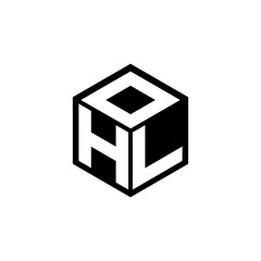 HLO letter logo design with white background in illustrator, cube logo, vector logo, modern alphabet font overlap style. calligraphy designs for logo, Poster, Invitation, etc.