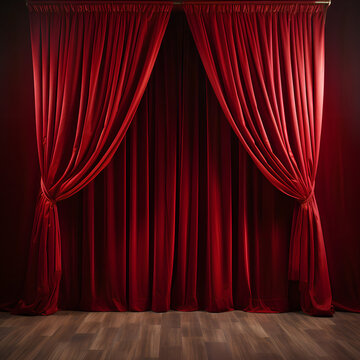 red curtain backdrop
