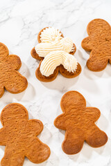 Creating Gingerbread Cookie Sandwiches with Buttercream Filling