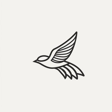 Logo minimalistic Flying birds. AI