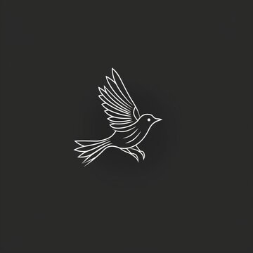 Logo minimalistic Flying birds. AI