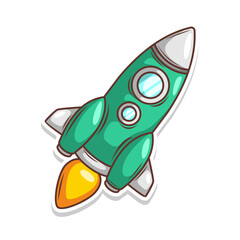 Launching spaceship rocket illustration art