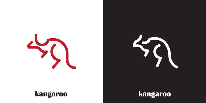 Kangaroo logo,Isolated kangaroo on white background with minimalistic design