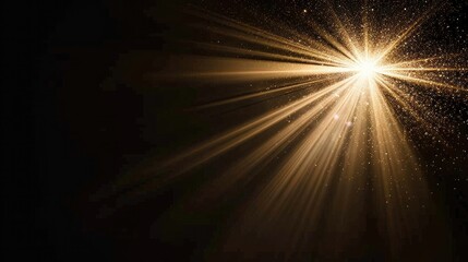 Shining , on isolated black background . Generative AI