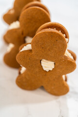 Handcrafted Gingerbread Cookie Sandwiches with Eggnog Buttercream