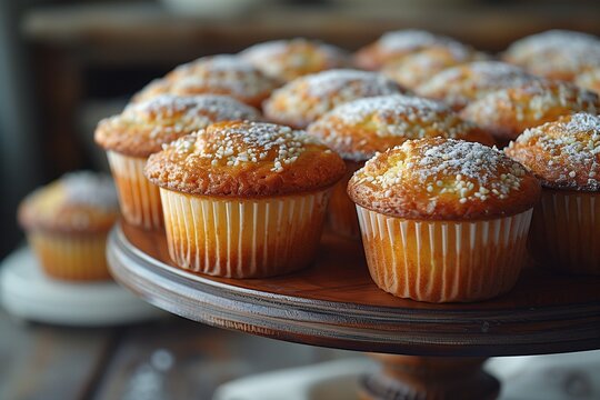 delicious muffins on a tray