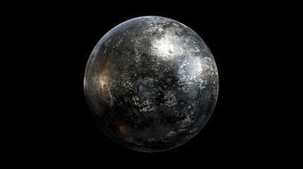 Naklejka premium Shining orb, on isolated black background Generative AI