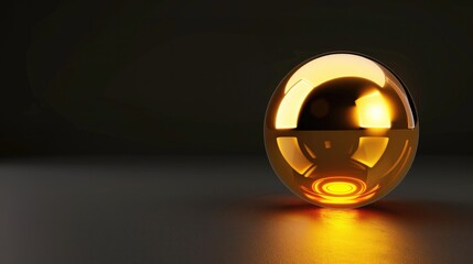 Shining orb, on isolated black background Generative AI