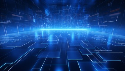 Modern hi-tech background. Blue futuristic background. Digital concept background.